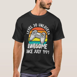 Camiseta Nivel 30 Desbloqueado Impresionante Jul 1991 Video