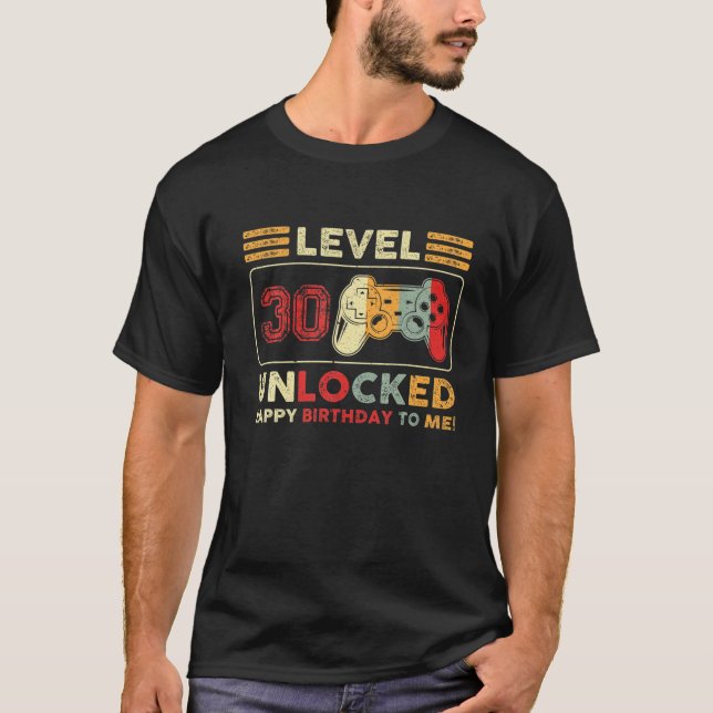 Camiseta Nivel 30 Desbloqueado Impresionante Videojuego 199 (Anverso)