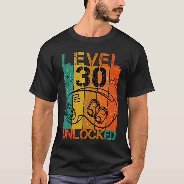 CAMISETA NIVEL 30 JUEGO DIVERTIDO DESBLOQUEADO GEEK 30º CUM (Anverso)