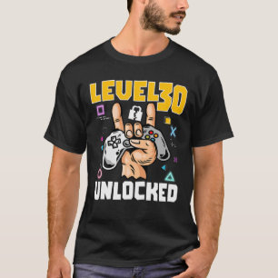 Camiseta Nivel 30 Unlocked Impresionante Juego De Video 30