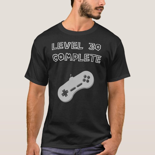 Camiseta Nivel 30 Videojuego de diseño completo Cumpleaños  (Anverso)
