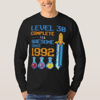 Camiseta Nivel 30 Videojuego desbloqueado 30 cumpleaños Fie