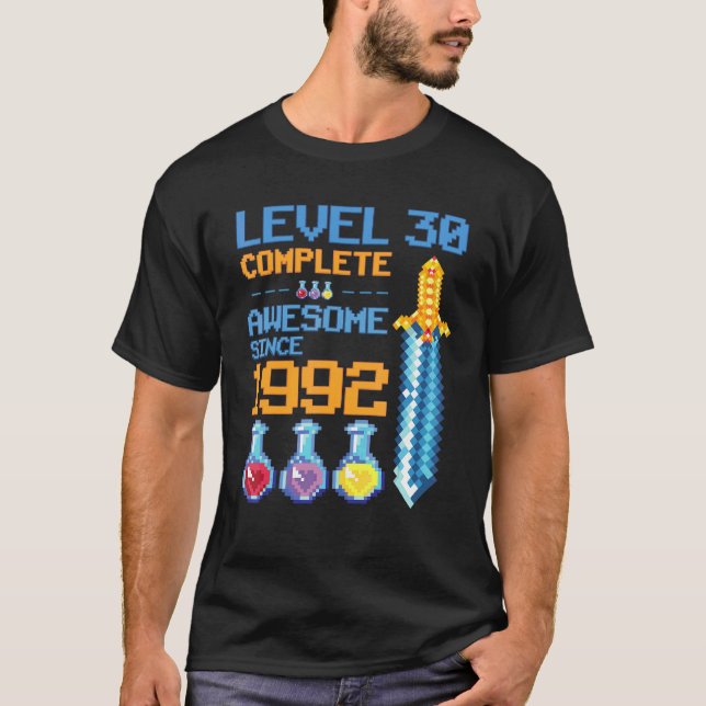 Camiseta Nivel 30 Videojuego desbloqueado 30 cumpleaños Fie (Anverso)