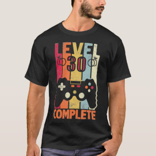 Camiseta Nivel 30 Videojugador completo 30º Boda Anniver