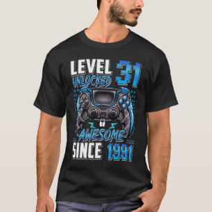 Camiseta Nivel 31 desbloqueado increíble desde 1991 31º cum