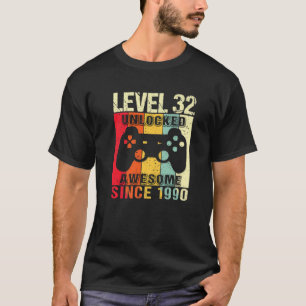 Camiseta Nivel 32 Desbloqueado 32 Nacimiento Jugador Impres