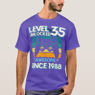 Camiseta Nivel 35 Desbloqueado Impresionante 1988 Jugador d