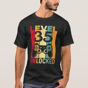 Camiseta Nivel 35 Desbloqueado Impresionante videojuego 198