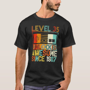 Camiseta Nivel 35 desbloqueado increíble desde 1987 35º cum
