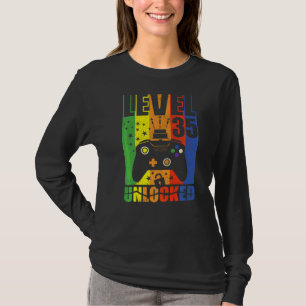 Camiseta Nivel 35 Desbloqueado Nivel de Cumpleaños 35º Cump