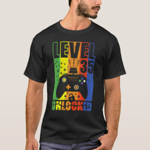 Camiseta Nivel 35 Desbloqueado Nivel de Cumpleaños 35º Cump