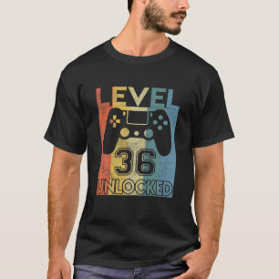 Camiseta Nivel 36 Cumpleaños Desbloqueado De 36 Años Es Mi