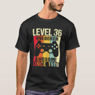 Camiseta Nivel 36 Desbloqueado 36º Jugador De Cumpleaños Im
