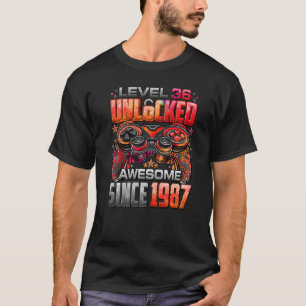 Camiseta Nivel 36 Desbloqueado desde 1987 36º cumpleaños