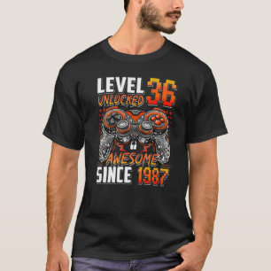 Camiseta Nivel 36 Desbloqueado desde 1987 36º cumpleaños