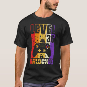Camiseta Nivel 36 Desbloqueado Nivel de Cumpleaños 36 cumpl