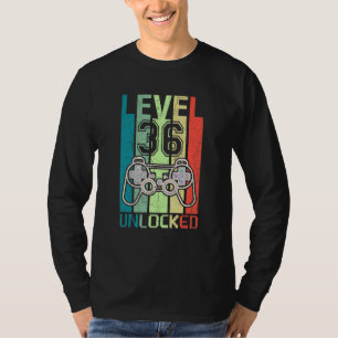 Camiseta Nivel 36 Video Gamer desbloqueado 36 cumpleaños