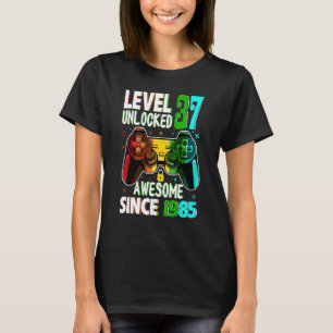Camiseta Nivel 37 Desbloqueado desde 1985 37º cumpleaños