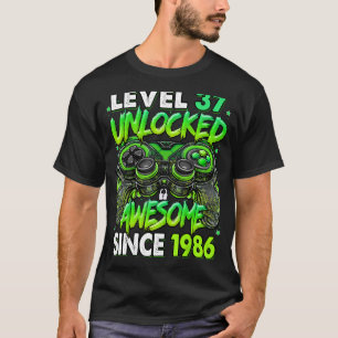 Camiseta Nivel 37 Desbloqueado desde 1986 37º cumpleaños