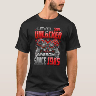 Camiseta Nivel 38 desbloqueado increíble desde 1985 38º cum