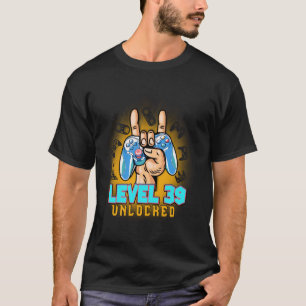 Camiseta Nivel 39 Desbloqueado Videojugador Divertido Cumpl