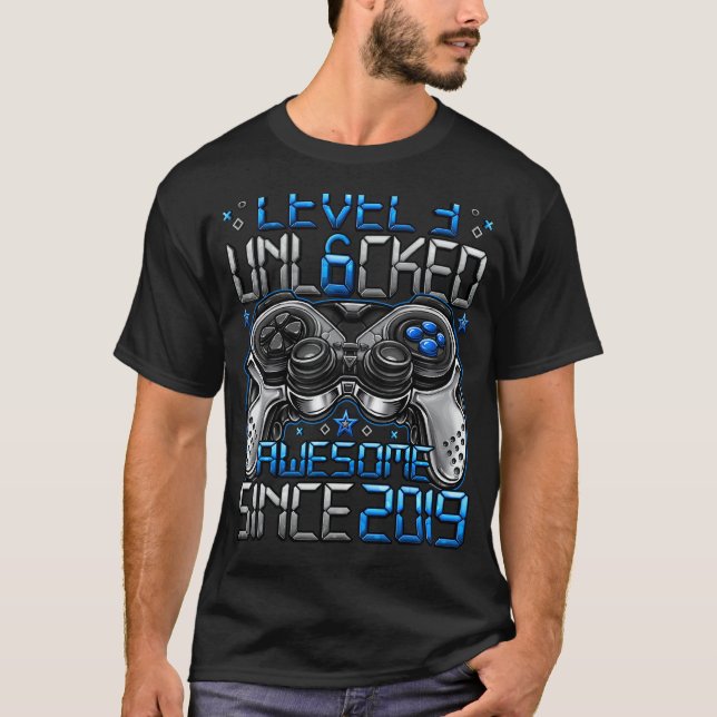 Camiseta Nivel 3 Desbloqueado desde 2019 Tercer cumpleaños (Anverso)