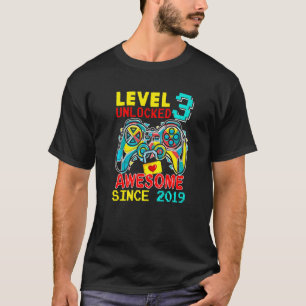 Camiseta Nivel 3 Desbloqueado desde 2019 Tercer cumpleaños