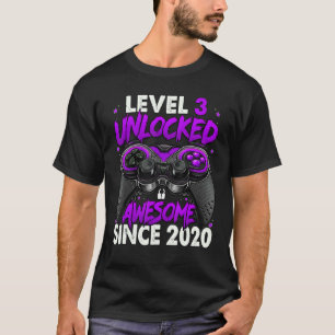 Camiseta Nivel 3 Desbloqueado desde 2020 Tercer cumpleaños 