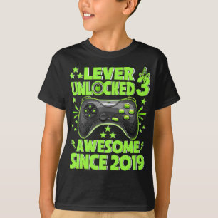 Camiseta Nivel 3 Desbloqueado Impresionante Videojuego 2019