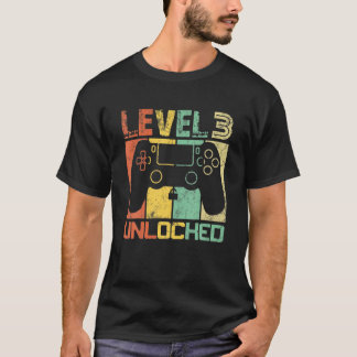 Camiseta Nivel 3 Juego De Vídeo Desbloqueado 3º Regalo De C