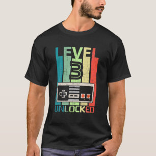 Camiseta Nivel 3 Juego De Vídeo Desbloqueado 3º Regalo De C