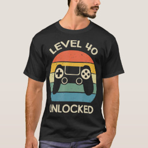 Camiseta Nivel 40 Desbloqueado 40.º video de regalo de cum