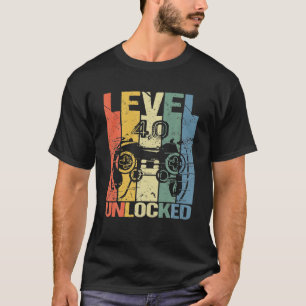 Camiseta Nivel 40 Desbloqueado Impresionante videojuego 198