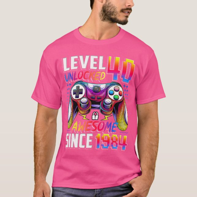 Camiseta Nivel 40 Desbloqueado Increíble Desde 1984 Cumplea (Anverso)