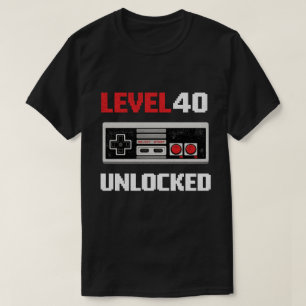 Camiseta Nivel 40 Desbloqueado Juegos Retro 40 Cumpleaños