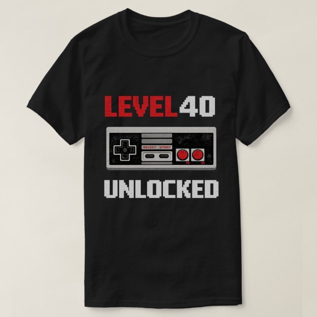 Camiseta Nivel 40 Desbloqueado Juegos Retro 40 Cumpleaños (Diseño del anverso)