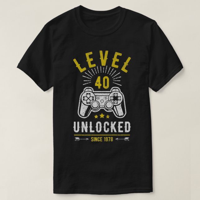 Camiseta Nivel 40 Desbloqueado T 40th Birthday Gamer 40 yo  (Diseño del anverso)