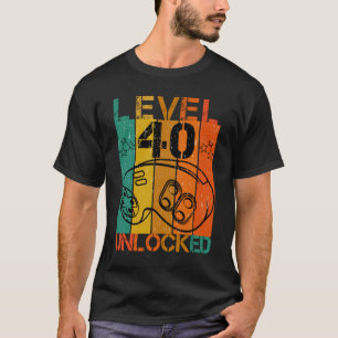 CAMISETA NIVEL 40 JUEGO DIVERTIDO DESBLOQUEADO GEEK CUARENT