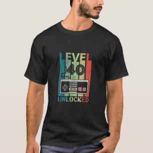 Camiseta Nivel 40 Jugador De Vídeo Tees Desbloqueado 40 Cum