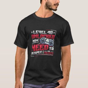 Camiseta Nivel 40 Respec My Talents Funny Gamer Bi