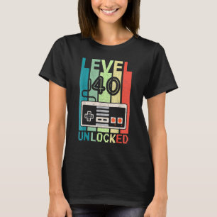 Camiseta Nivel 40 Video Gamer desbloqueado 40 cumpleaños