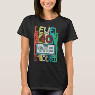 Camiseta Nivel 40 Video Gamer desbloqueado 40 cumpleaños