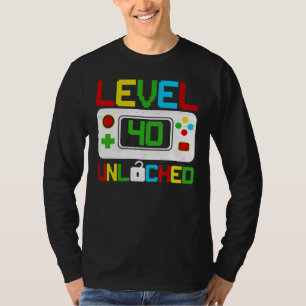 Camiseta Nivel 40 Video Gamer desbloqueado 40 cumpleaños