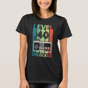 Camiseta Nivel 40 Video Gamer desbloqueado 40 Regalos de cu