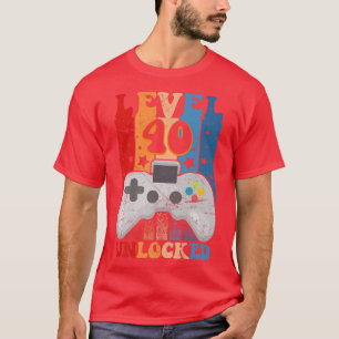 Camiseta Nivel 40 Video Gamer desbloqueado 40 Regalos de cu