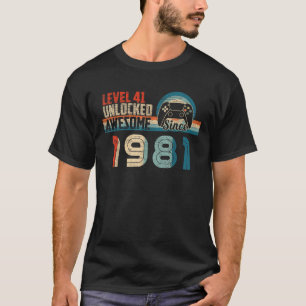Camiseta Nivel 41 Jugador de Video Desbloqueado Cumpleaños