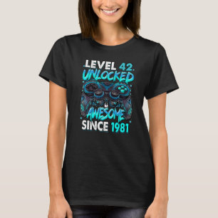 Camiseta Nivel 42 Desbloqueado desde 1981 42º cumpleaños