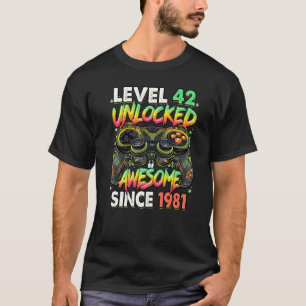 Camiseta Nivel 42 Desbloqueado desde 1981 42º cumpleaños