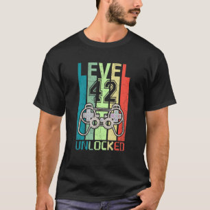 Camiseta Nivel 42 Video Gamer desbloqueado 42º cumpleaños