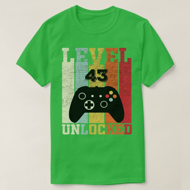 Camiseta Nivel 43 Vídeo gracioso desbloqueado 43 regalo de  (Diseño del anverso)